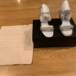 Brand new Badgley mischka heels in platinum size 6